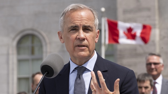 Mark Carney speaks to the Media.