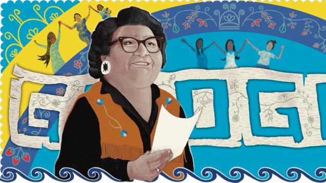 El Doodle de la artista Star Horn en homenaje a Mary Two-Axe Earley.
