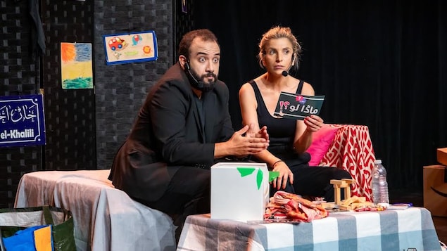 رانيا احلو وكريم حمدي على مسرح: Le Petit Théâtre du Nord, Montréal.