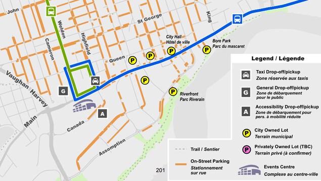 Plan du centre-ville indiquant les stationnements Plan du centre-ville indiquant les stationnements