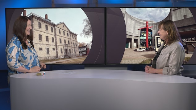 Sarah Desilets-Rousseau et Michelle Bélanger sur le plateau du téléjournal.