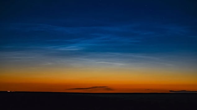 Noctilucent clouds seen over Medicine Hat, Alta., on June 26. (Submitted by Jackie Armstrong)