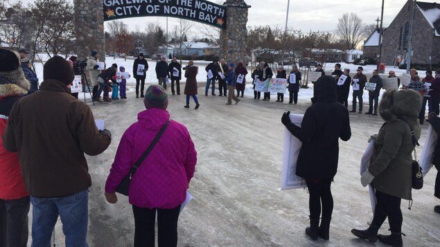 Manifestation contre le projet Énergie Est à North Bay