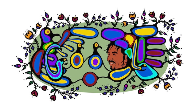 Un doodle con motivos del estilo Woodlands.