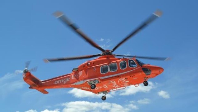 Un hélicoptère Ornge en plein vol. Un hélicoptère Ornge en plein vol.