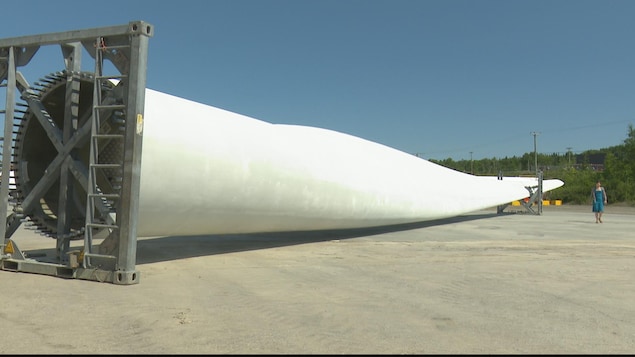Pale d'éolienne fabriquée à l'usine LM Wind Power de Gaspé