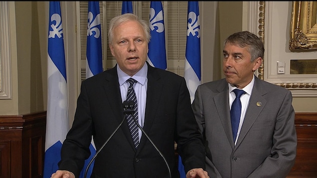 Le chef du Parti québécois, Jean-François Lisée, et le député Nicolas Marceau.