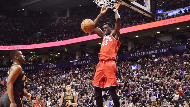 Pascal Siakam lors d'un match contre les Hawks d’Atlanta Pascal Siakam lors d'un match contre les Hawks d’Atlanta