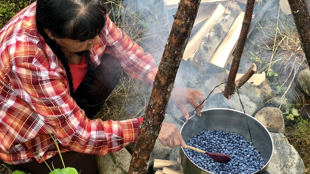 Télesh s'apprête à brasser les bleuets frais.