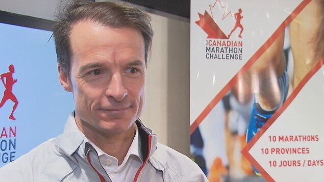 Patrick Charlebois lors de l'annonce de son défi.