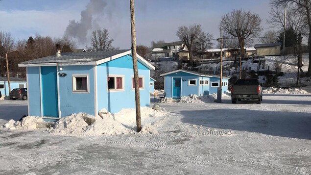 Cabanes sur la glace