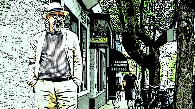 Pierre Martineau à Vancouver, image transformée en dessin Pierre Martineau à Vancouver, image transformée en dessin