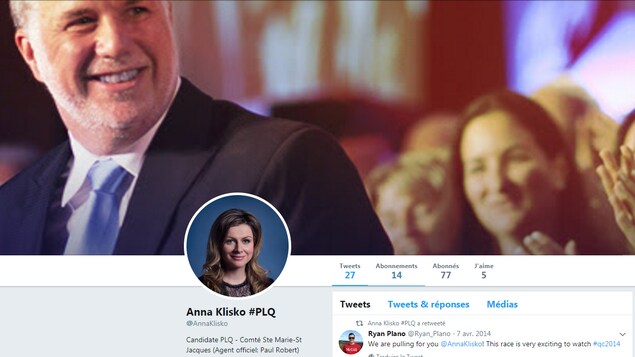 La page Twitter de la candidate de la CAQ Anna Klisko