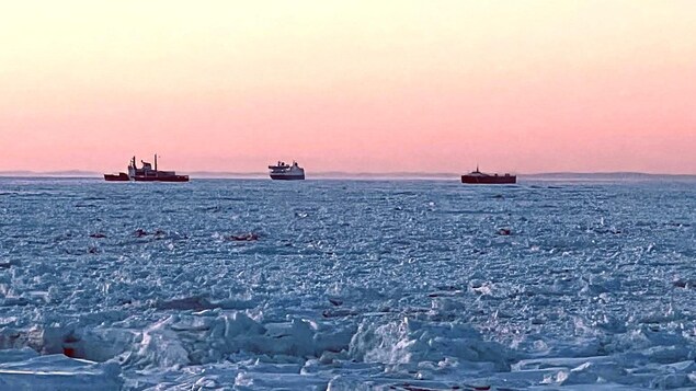 Un couvert de glace impressionnant au large de Matane