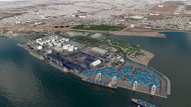 Projet d'extension du terminal de conteneurs, dans la baie de Beauport.