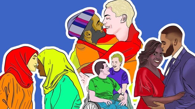 Une illustration montre différents couples.