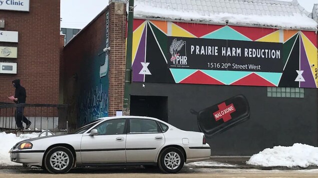 Le centre de consommation supervisée à Saskatoon, en hiver.