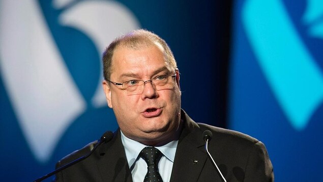 Mario Beaulieu lors de son élection à la tête du Bloc québécois, en juin 2014.
