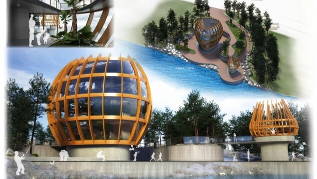 Un projet architectural fait de bois et de béton. Un projet architectural fait de bois et de béton.