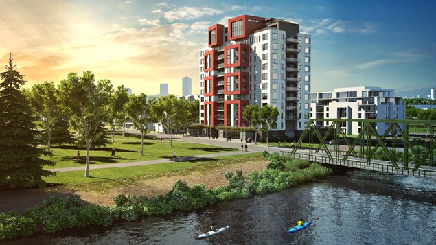 Un bâtiment résidentiel construit complètement en bois sera érigé à la Pointe-aux-Lièvres. Un bâtiment résidentiel construit complètement en bois sera érigé à la Pointe-aux-Lièvres.