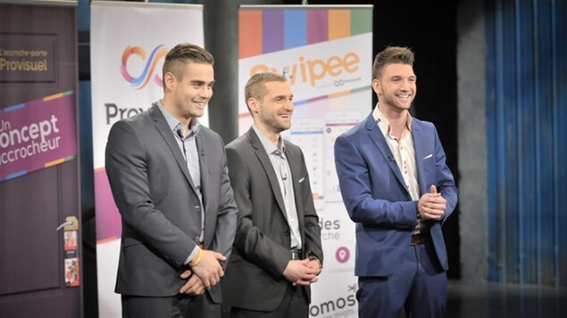 Les trois entrepreneurs derrière Provisuel lors de leur passage à Dans l'oeil du dragon
