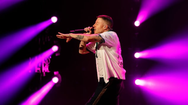 Rapper Macklemore performs at the International Theater at the Westgate Las Vegas Resort & Casino on Sept. 27, 2021. 
