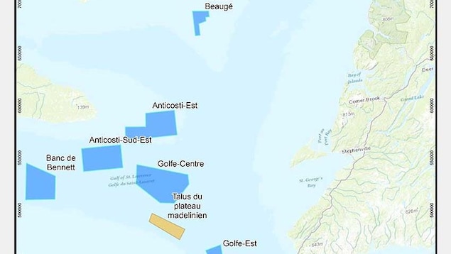 Carte de sept nouveaux refuges marins créés par Pêches et Océans 