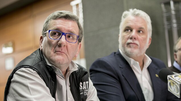 Le maire de Québec, Régis Labeaume et le premier ministre du Québec, Philippe Couillard