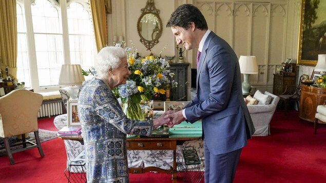 The Queen receives Prime Minister Justin Trudeau during an audience at Windsor Castle on March 7, 2022. Monarchists in Canada aren't happy with what the federal government has planned to mark the Queen's seven-decade reign. 