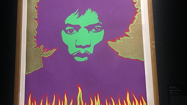 Un portrait de Jimi Hendrix à l'exposition « Révolution » au Musée des beaux-arts de Montréal