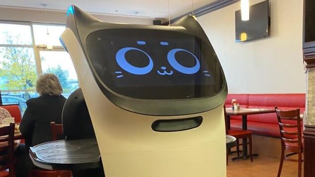 Un robot comme serveur dans un restaurant.