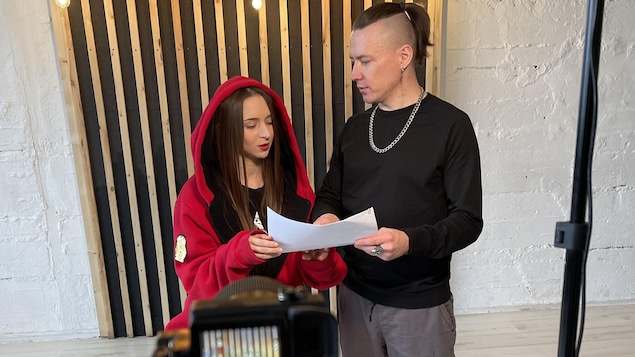 Lors du tournage d'une vidéo
