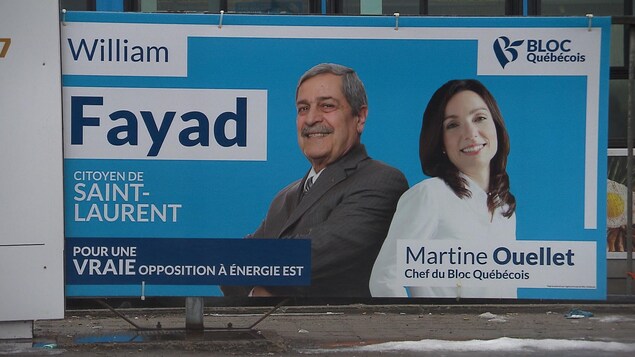 Affiche électorale pour le candidat du Bloc québécois dans Saint-Laurent Affiche électorale pour le candidat du Bloc québécois dans Saint-Laurent