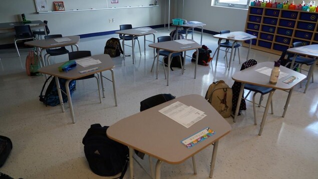 Une salle de classe vide