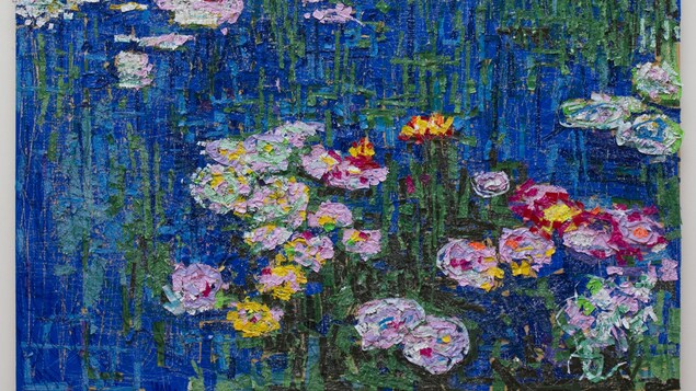 Tableau de François Lalumière représentant un paysage fleuri Tableau de François Lalumière représentant un paysage fleuri