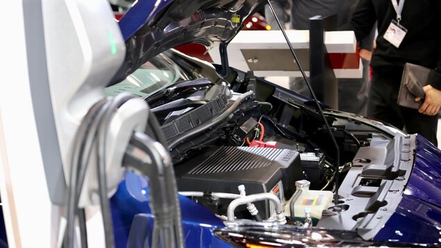 Le moteur d'une voiture électrique.