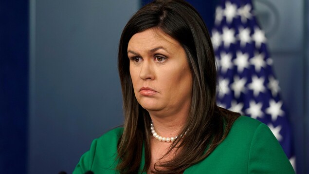 La porte-parole de la Maison-Blanche Sarah Sanders répond aux questions des journalistes. La porte-parole de la Maison-Blanche Sarah Sanders répond aux questions des journalistes.