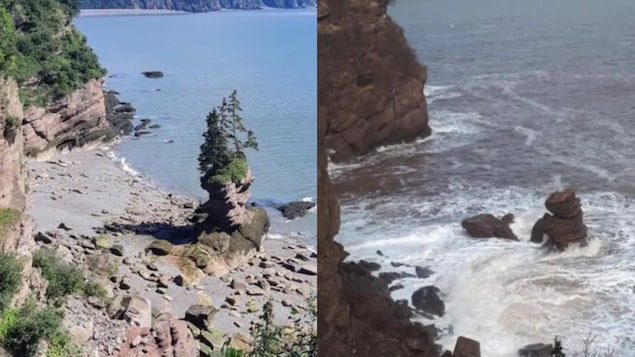 Un rocher emblématique du sentier Fundy s’est écroulé
