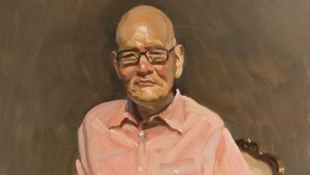 著名画家陈丹青笔下的郑胜天教授。(2013)