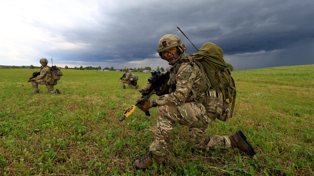 Des soldats britanniques en exercice.