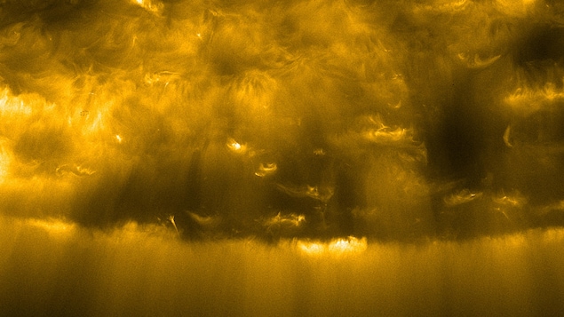 Le pôle sud du Soleil vu par la sonde Solar Orbiter le 30 mars 2022