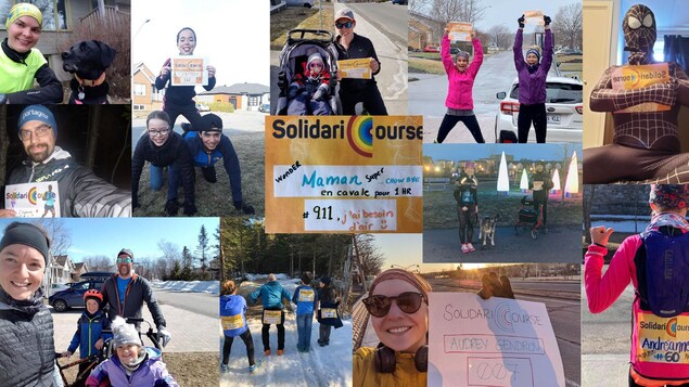 Mosaïque de coureurs de SolidariCourse.