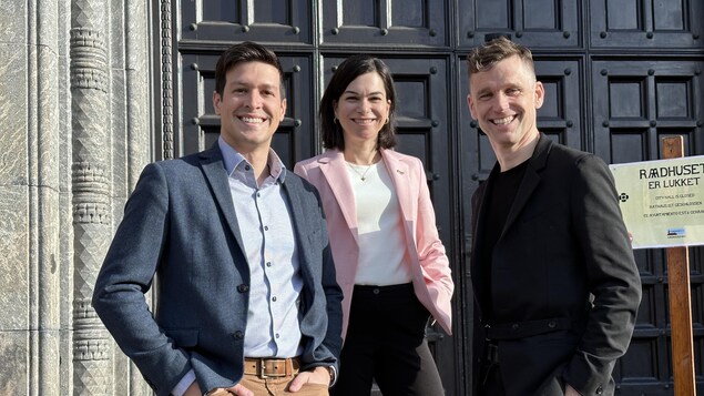 Stéphane Boyer, maire de Laval, Julie Bourdon, mairesse de Granby et Bruno Marchand, maire de Québec en visite à Copenhague,