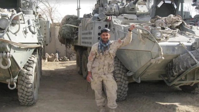 Abdul Hakim Azizi is seen during one of the missions when he helped the Canadian Forces.