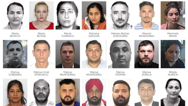 Une série de photos de personnes recherchées en lien avec des vols et d'autres actes criminels.