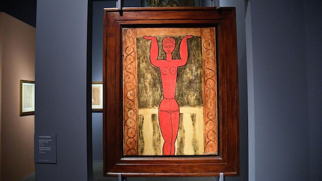 Le tableau Cariatide Rossa (Cariatide rouge), d'Amadeo Modigliani, exposé au Palais Ducal de Gênes. Le tableau Cariatide Rossa (Cariatide rouge), d'Amadeo Modigliani, exposé au Palais Ducal de Gênes.