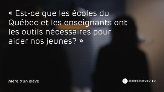Extrait du témoignage de la mère d'un élève de l'école secondaire Pierre-de-Lestage. Extrait du témoignage de la mère d'un élève de l'école secondaire Pierre-de-Lestage.