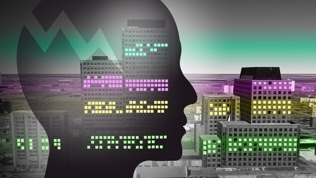 Une infographie montre une tête humaine et les Terrasses de la Chaudière.