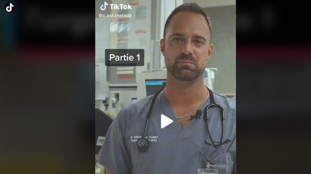 Le Dr Gabriel Des Rosiers dans une vidéo Tik Tok.