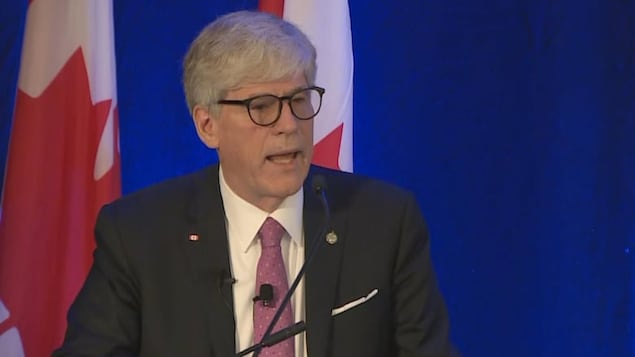 Tim Hodgson, the new federal energy minister, spoke to a business crowd in Calgary on Friday. 
